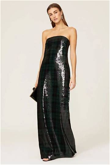 Showstopping Ralph Lauren Plaid Sequin Gown