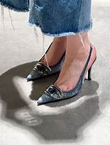 Step into Style: Laced up Denim Heels for a Bold Statement