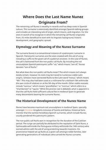Unveiling the Ancestry of Nunez: Exploring Their Distinct Ethnic Roots